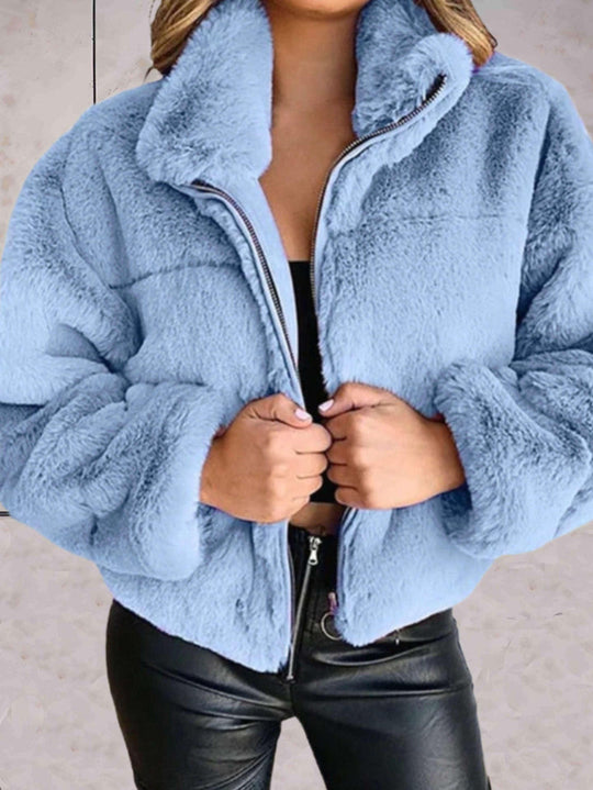 R&B | Warme und Gemütliche Kunstpelzjacke mit Reißverschluss