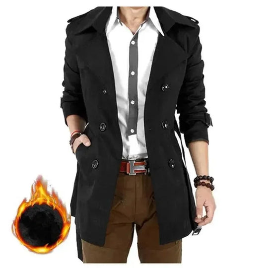 R&B | Slim Fit Doppelreiher Herren-Trenchcoat