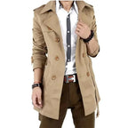 R&B | Slim Fit Doppelreiher Herren-Trenchcoat