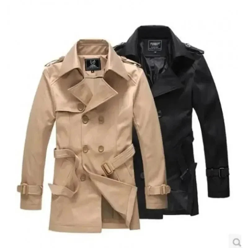 R&B | Slim Fit Doppelreiher Herren-Trenchcoat