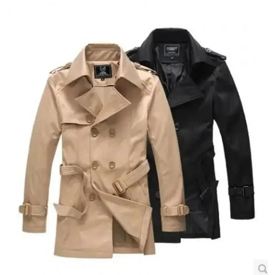 R&B | Slim Fit Doppelreiher Herren-Trenchcoat