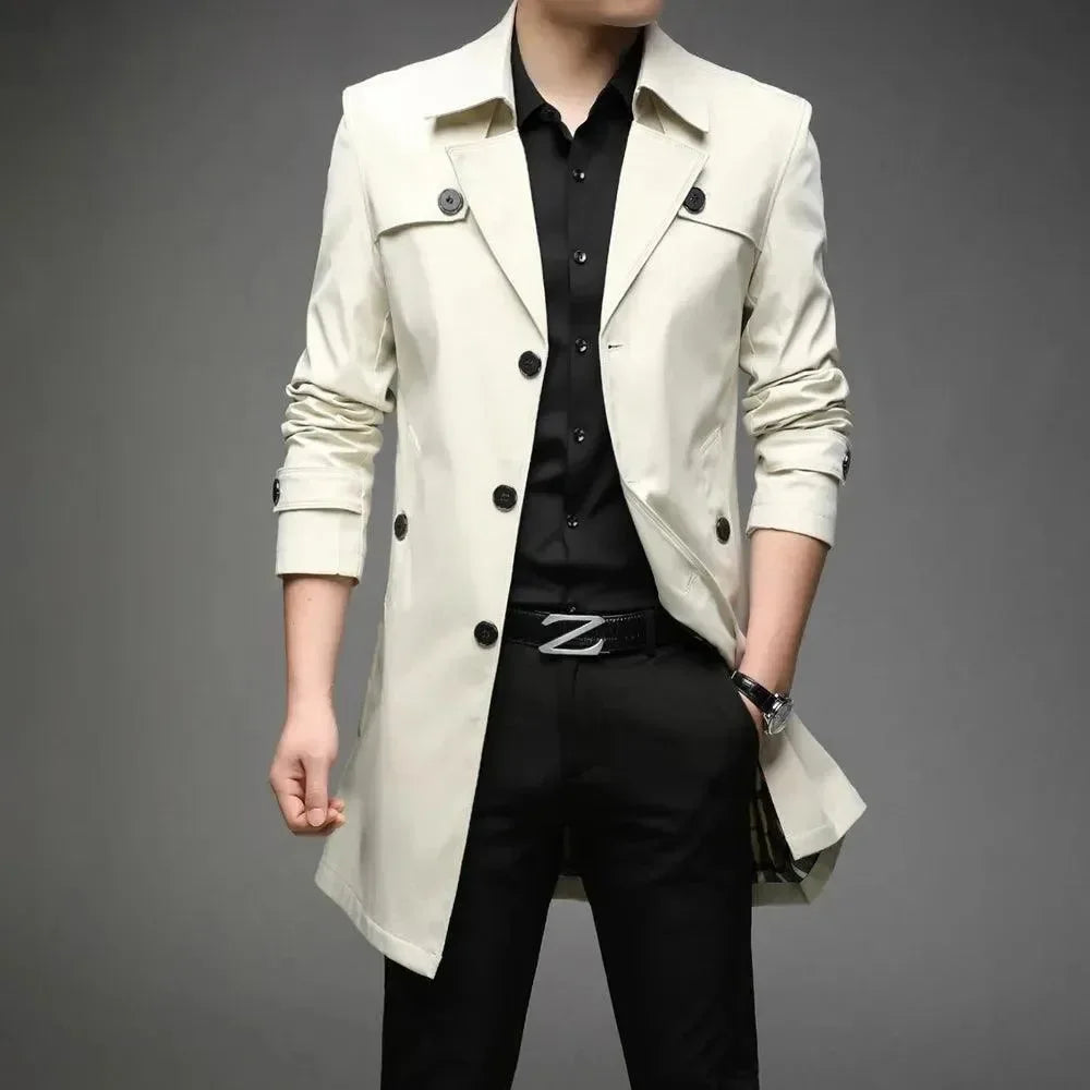 R&B | Slim Fit Einreiher Herren Trenchcoat