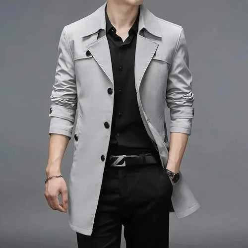 R&B | Slim Fit Einreiher Herren Trenchcoat