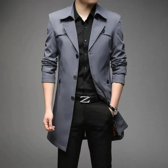 R&B | Slim Fit Einreiher Herren Trenchcoat