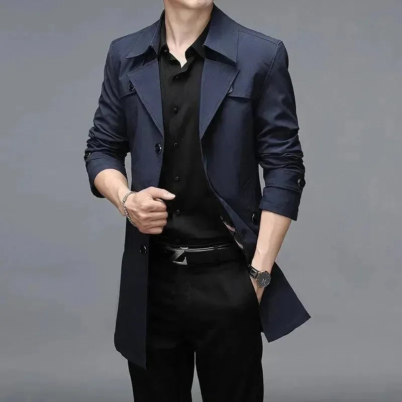 R&B | Slim Fit Einreiher Herren Trenchcoat