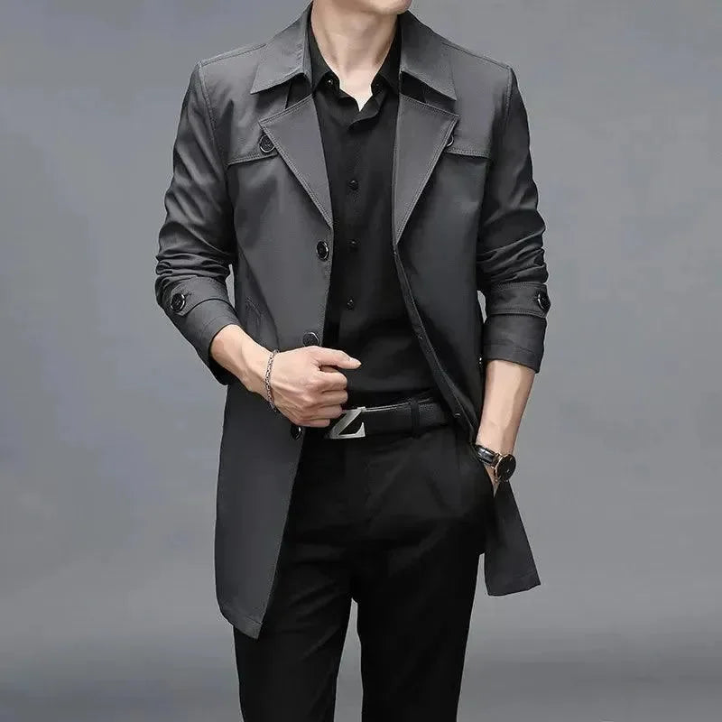 R&B | Slim Fit Einreiher Herren Trenchcoat