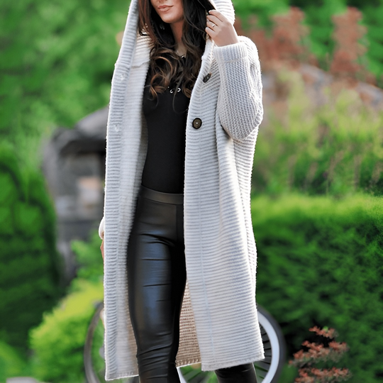 R&B | Eleganter Langer Cardigan Aus Strick