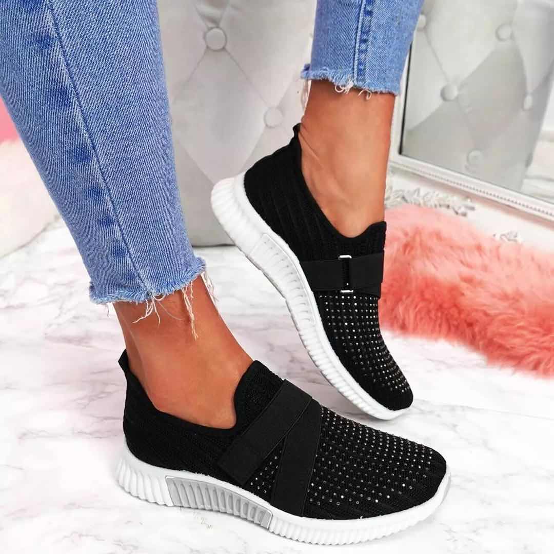 Schwarze Atmungsaktive MeshSlipOnSneaker R&B