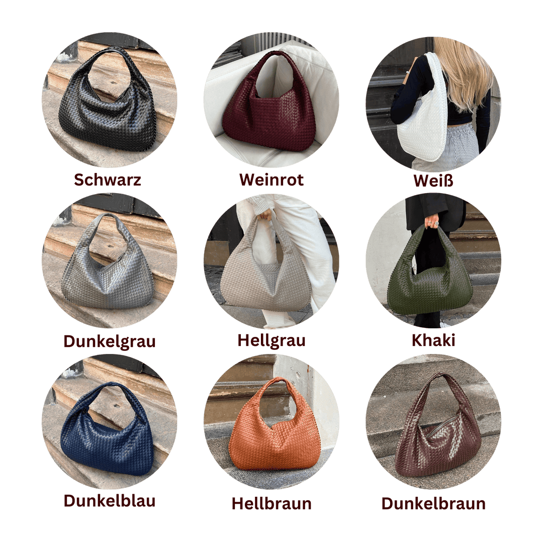 R&B | Vintage Umhängetasche Damen Geflochtene Handtasche mit Reißverschluss Im Sale