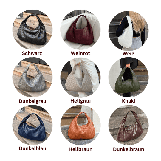 R&B | Vintage Umhängetasche Damen Geflochtene Handtasche mit Reißverschluss Im Sale