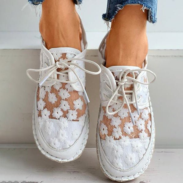 Orthopädisch, stilvoll und luftig | Schuh mit Blumendruck