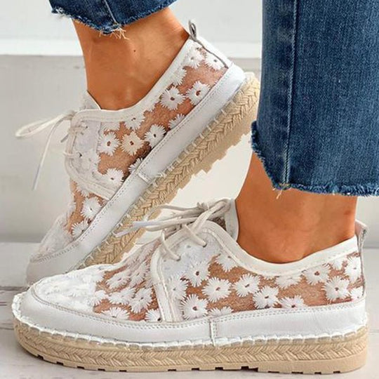 bestickte Mesh-Schuhe R&B