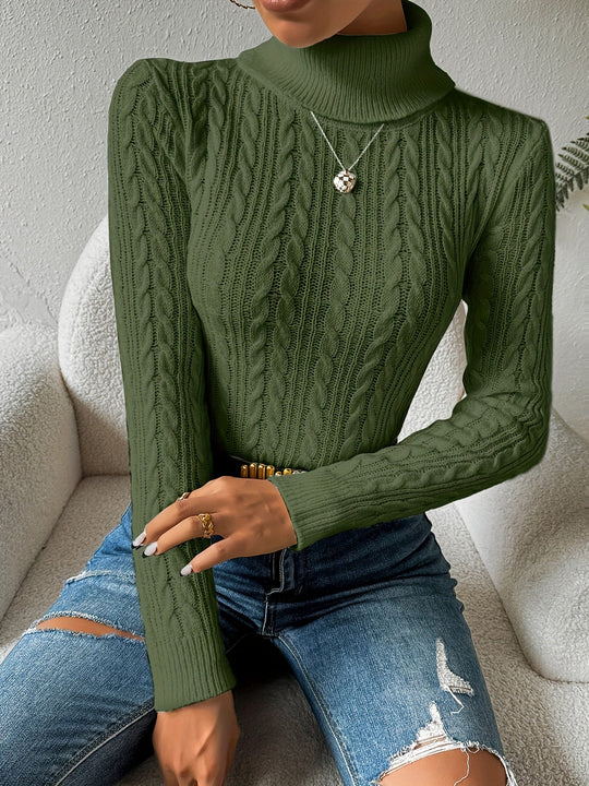R&B | Solider Kabelstrick Rollkragenpullover für Frauen