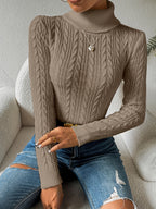 R&B | Solider Kabelstrick Rollkragenpullover für Frauen