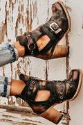 R&B | Rustikales Stiefelette mit Blockabsatz