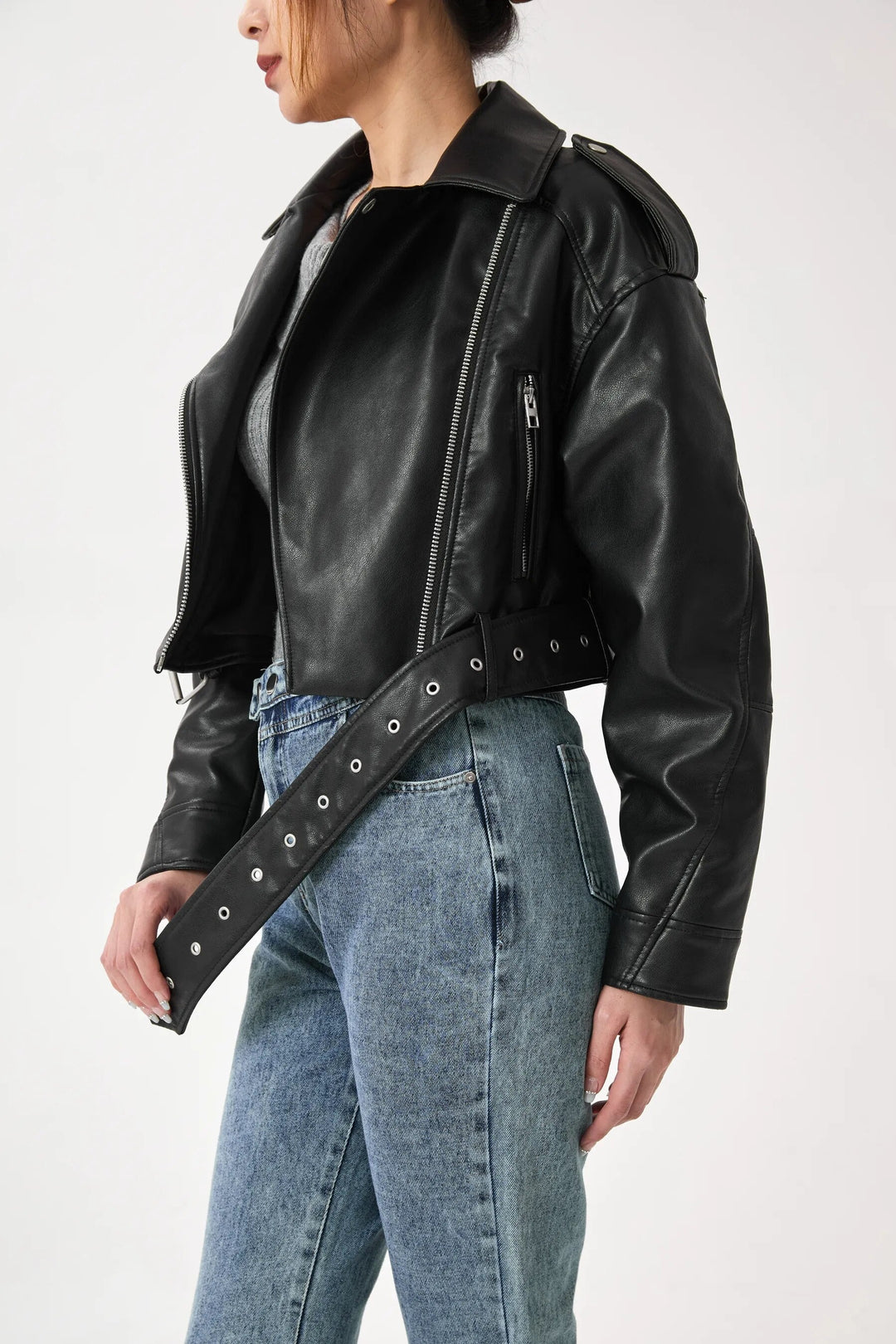 R&B | Kurz Geschnittene Bikerjacke - Vintage & Stilvoll