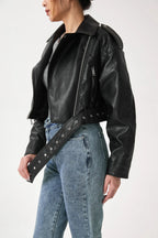 R&B | Kurz Geschnittene Bikerjacke - Vintage & Stilvoll