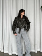 R&B | Kurz Geschnittene Bikerjacke - Vintage & Stilvoll