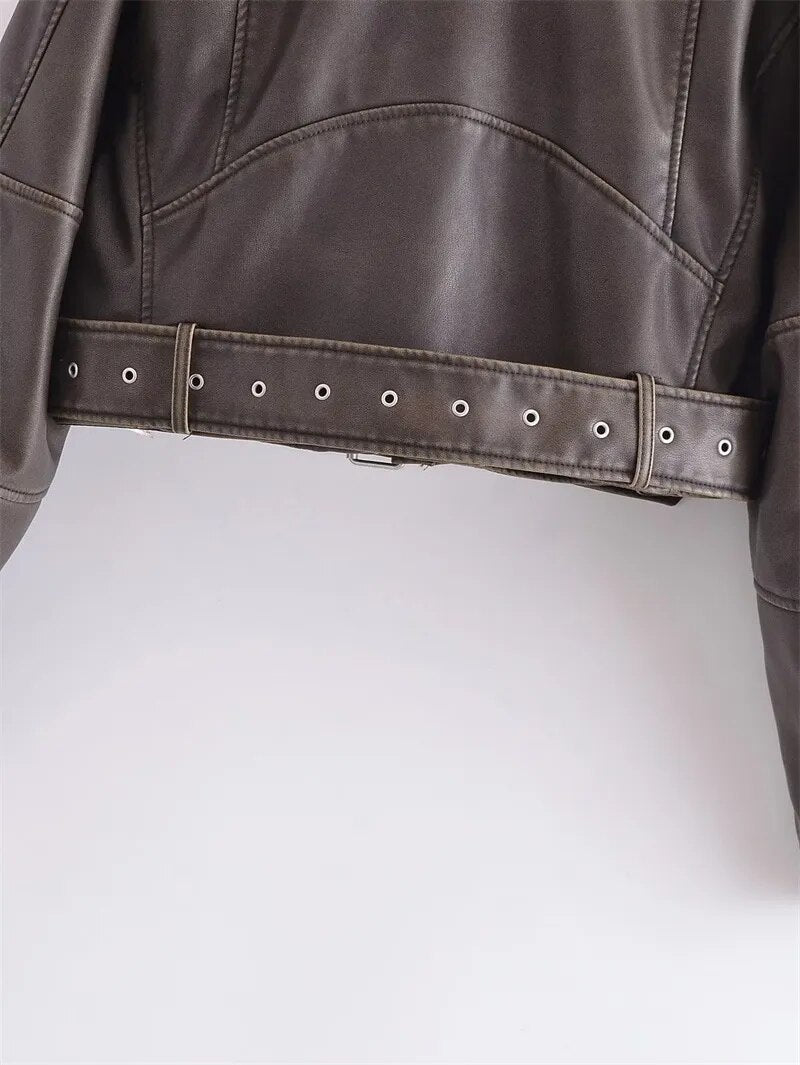 R&B | Kurz Geschnittene Bikerjacke - Vintage & Stilvoll