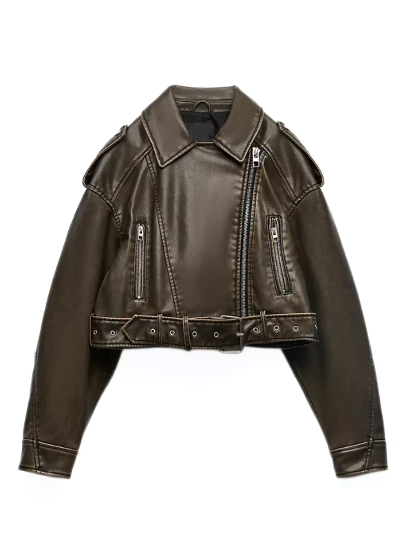 R&B | Kurz Geschnittene Bikerjacke - Vintage & Stilvoll
