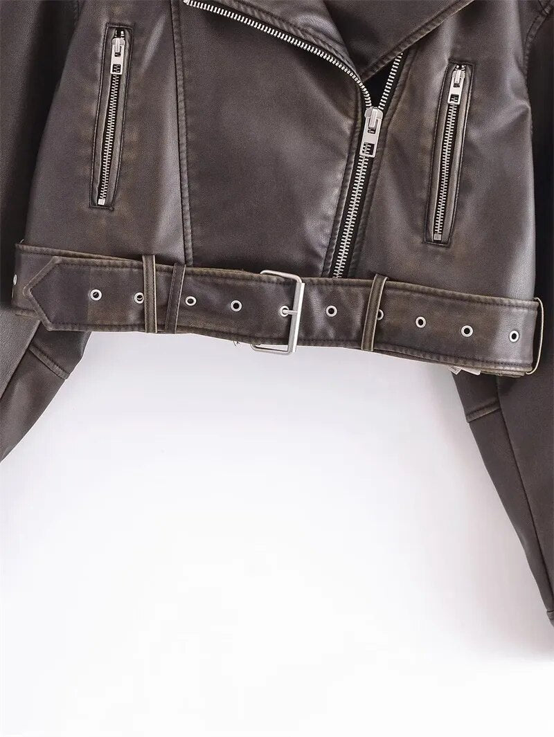 R&B | Kurz Geschnittene Bikerjacke - Vintage & Stilvoll
