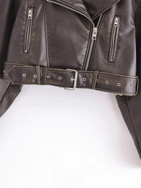 R&B | Kurz Geschnittene Bikerjacke - Vintage & Stilvoll