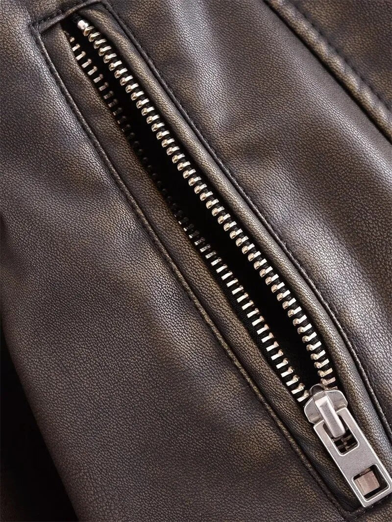 R&B | Kurz Geschnittene Bikerjacke - Vintage & Stilvoll