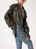 R&B | Kurz Geschnittene Bikerjacke - Vintage & Stilvoll