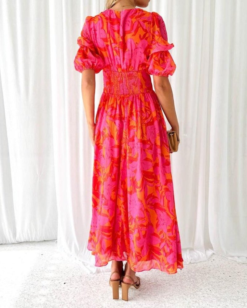 R&B | Elegante Maxikleid In Rot Rosa
