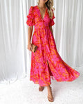 R&B | Elegante Maxikleid In Rot Rosa