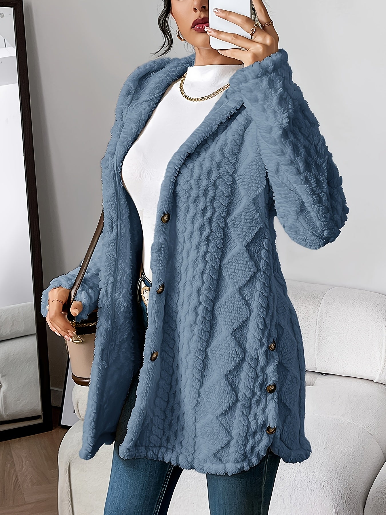 R&B | Flauschige Teddy-Hoodie-Jacke