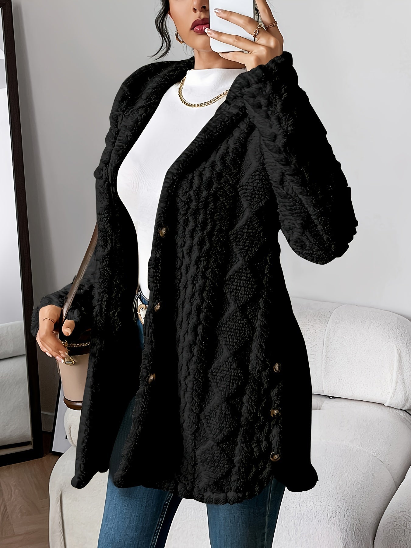 R&B | Flauschige Teddy-Hoodie-Jacke
