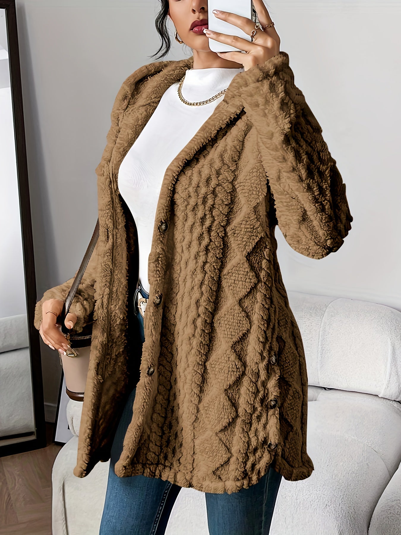 R&B | Flauschige Teddy-Hoodie-Jacke