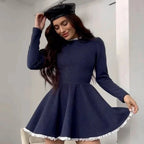 R&B | Weibliche Spitzen A-Linien Mini Kleid