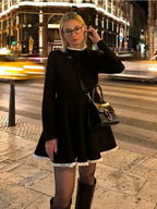 R&B | Weibliche Spitzen A-Linien Mini Kleid