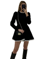 R&B | Weibliche Spitzen A-Linien Mini Kleid