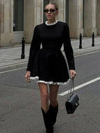 R&B | Weibliche Spitzen A-Linien Mini Kleid