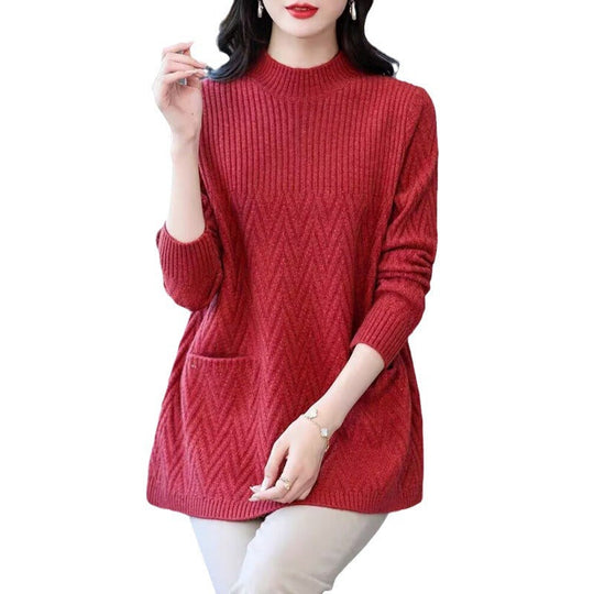 R&B | Halber Rollkragenpullover für Damen in mittlerer Länge