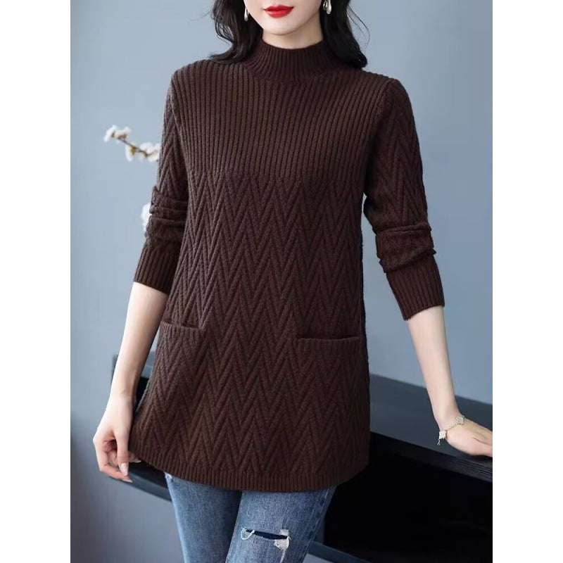 R&B | Halber Rollkragenpullover für Damen in mittlerer Länge