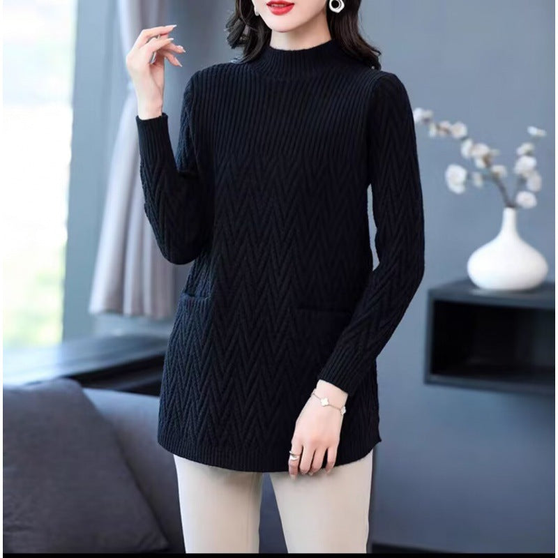 R&B | Halber Rollkragenpullover für Damen in mittlerer Länge