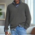 R&B | Baumwoll-Quarter-Zip-Pullover lässig geschnittenes Sweatshirt