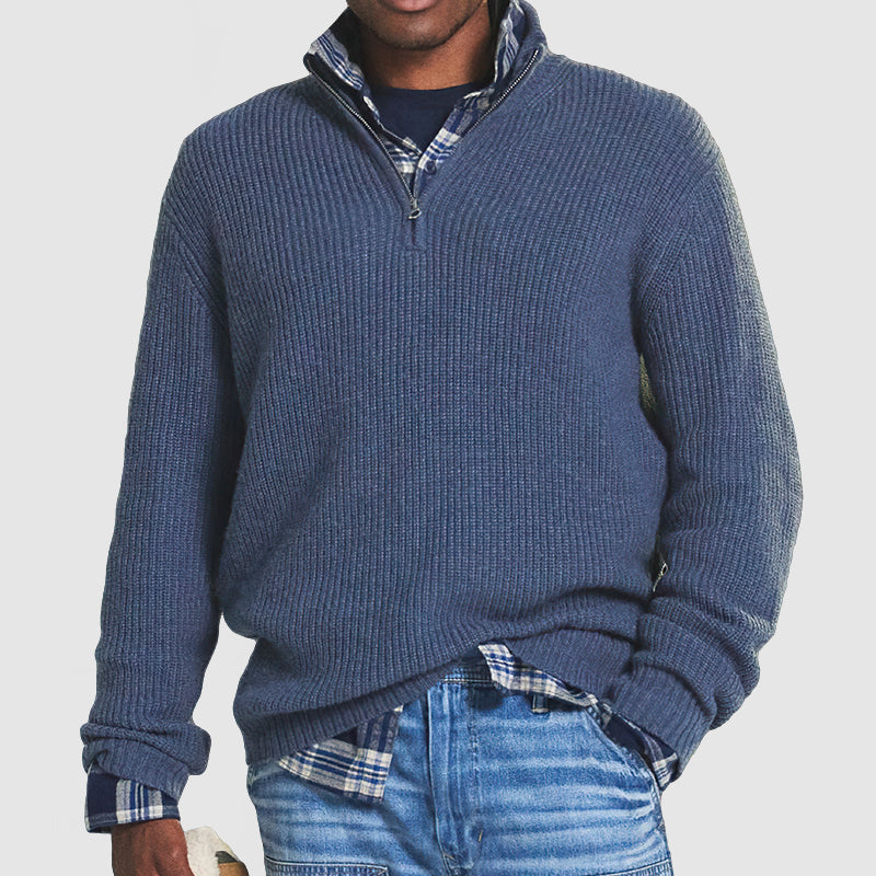 R&B | Pullover Business Casual mit Reißverschluss