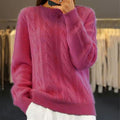 R&B | Wolle Mix Zopfstrickpullover Lässiger Passform Rundhals Pullover