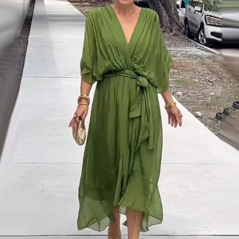R&B | Elegantes Flow V-Ausschnitt Kleid