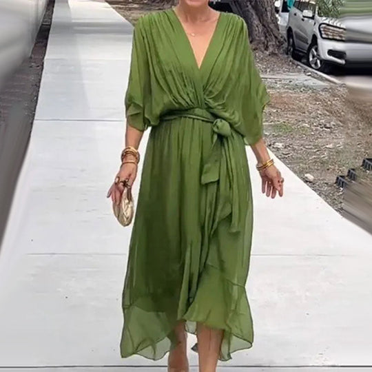 R&B | Elegantes Flow V-Ausschnitt Kleid