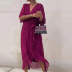 R&B | Elegantes Flow V-Ausschnitt Kleid