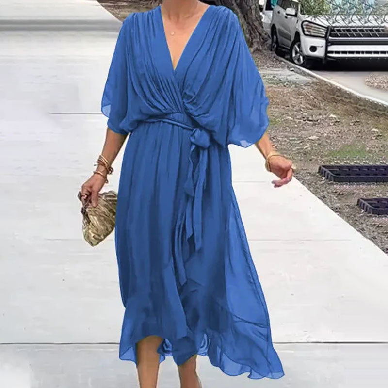 R&B | Elegantes Flow V-Ausschnitt Kleid