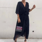 R&B | Elegantes Flow V-Ausschnitt Kleid