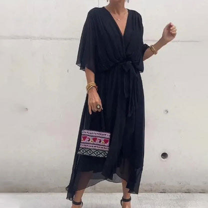 R&B | Elegantes Flow V-Ausschnitt Kleid