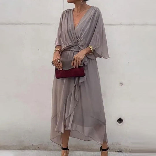 R&B | Elegantes Flow V-Ausschnitt Kleid